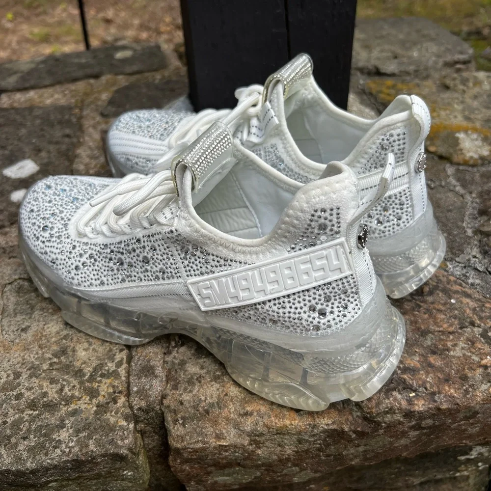 Steve Madden Maxima-R Shimmering White Sneakers - Picture 5 of 10